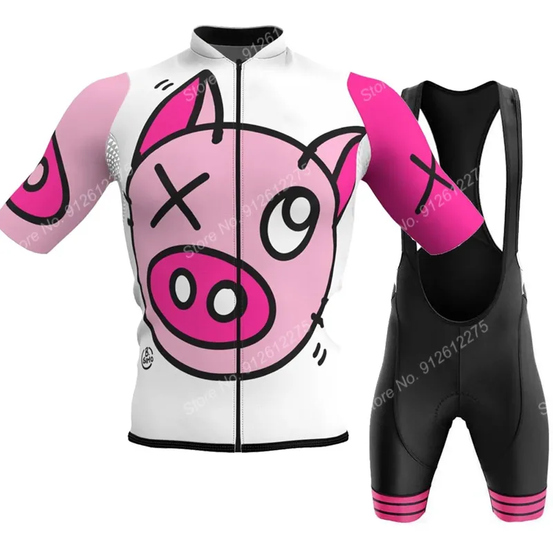 Cycling Gear Jersey - Set Cartoon Comic Pig 2023 Cycling