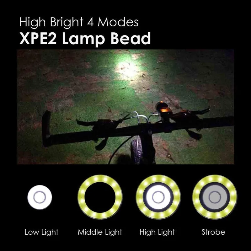 Cycling Gear For Commuting - LED Waterproof Rechargeable Bike Light Set