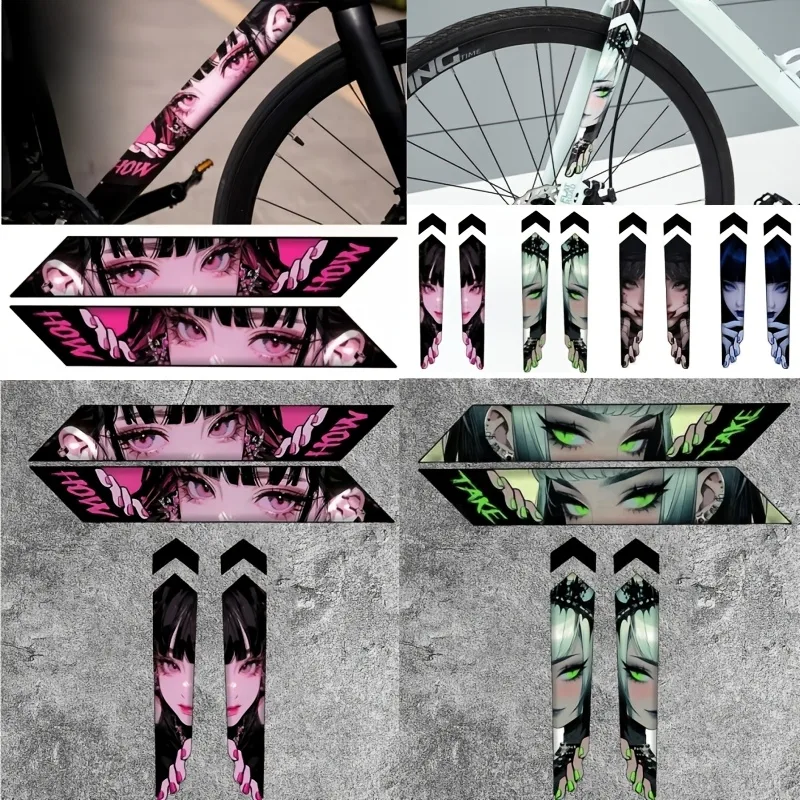 1Pc Anime Girl Peeking Sticker - Cycling Gear Sale 评论和价格