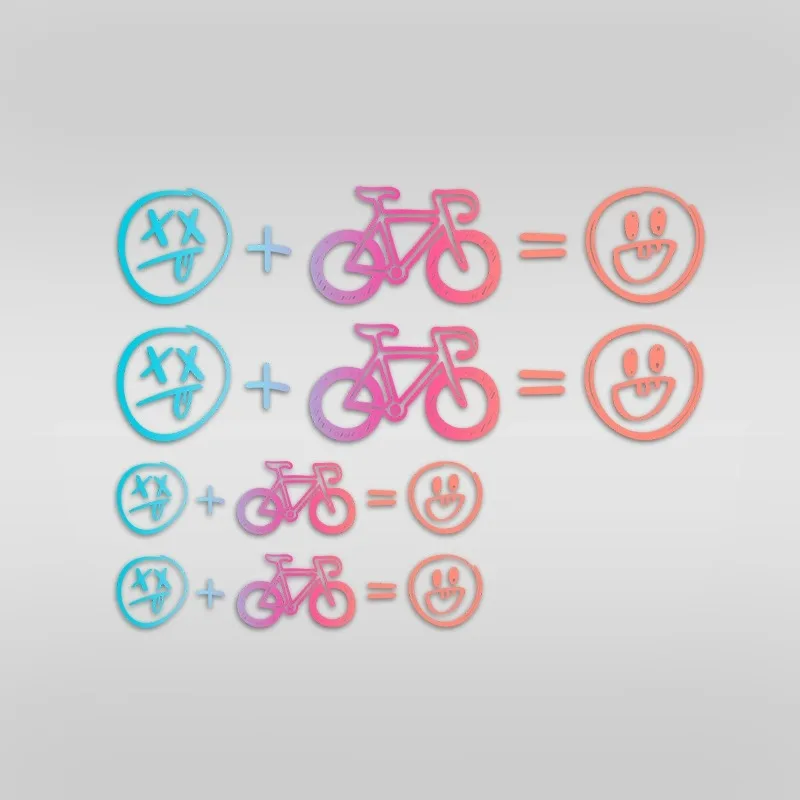 4pcs Happy Face Bike Sticker S - Cycling Gear Sale 评论和价格