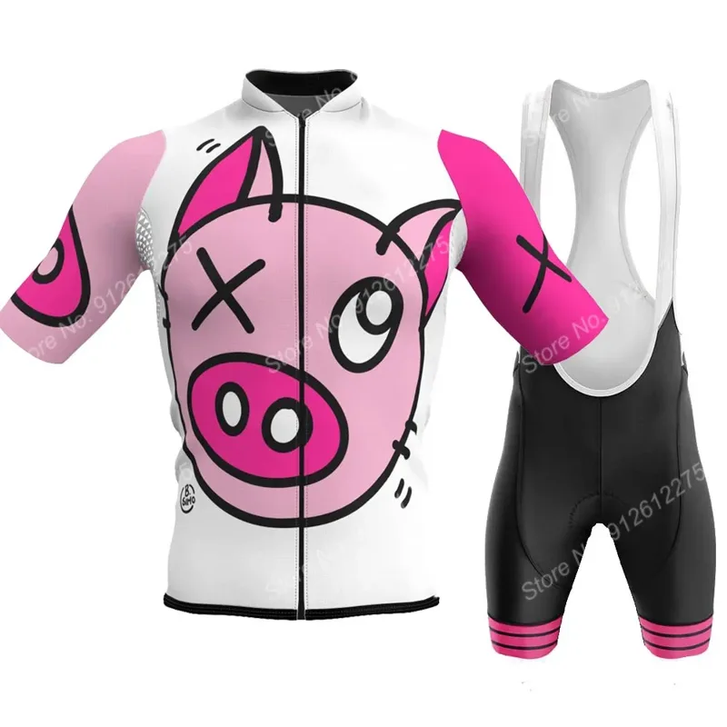 Set Cartoon Comic Pig 2023 Cyc - Cycling Gear Jersey 评论和价格