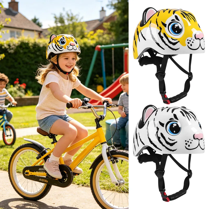 Kids Helmet Tiger Pattern Adju - Cycling Gear For Commuting 评论和价格